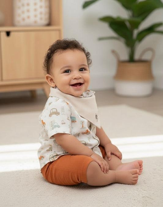 City Muslin Set – 3-Piece Organic Muslin Baby Outfit