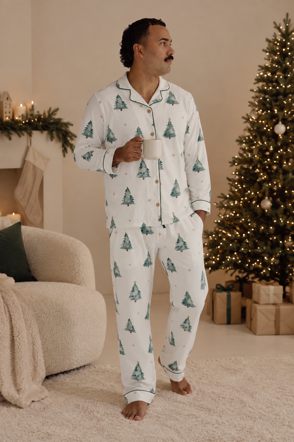 Men's Christmas PJS - Forest Nights