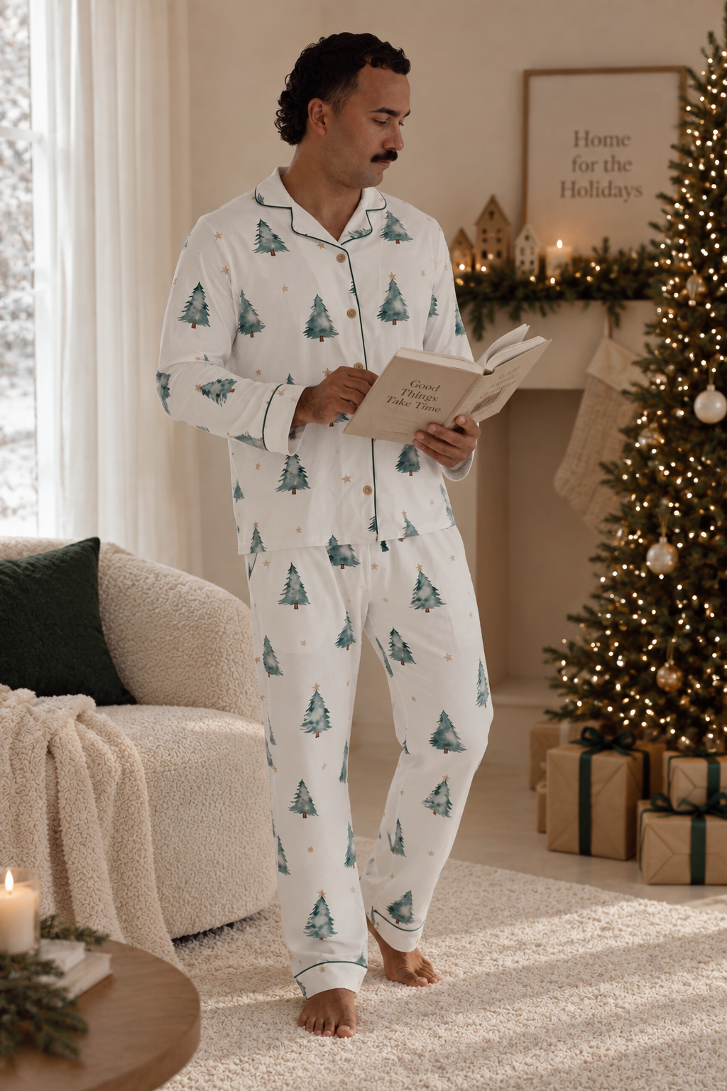 Men's Christmas PJS - Forest Nights