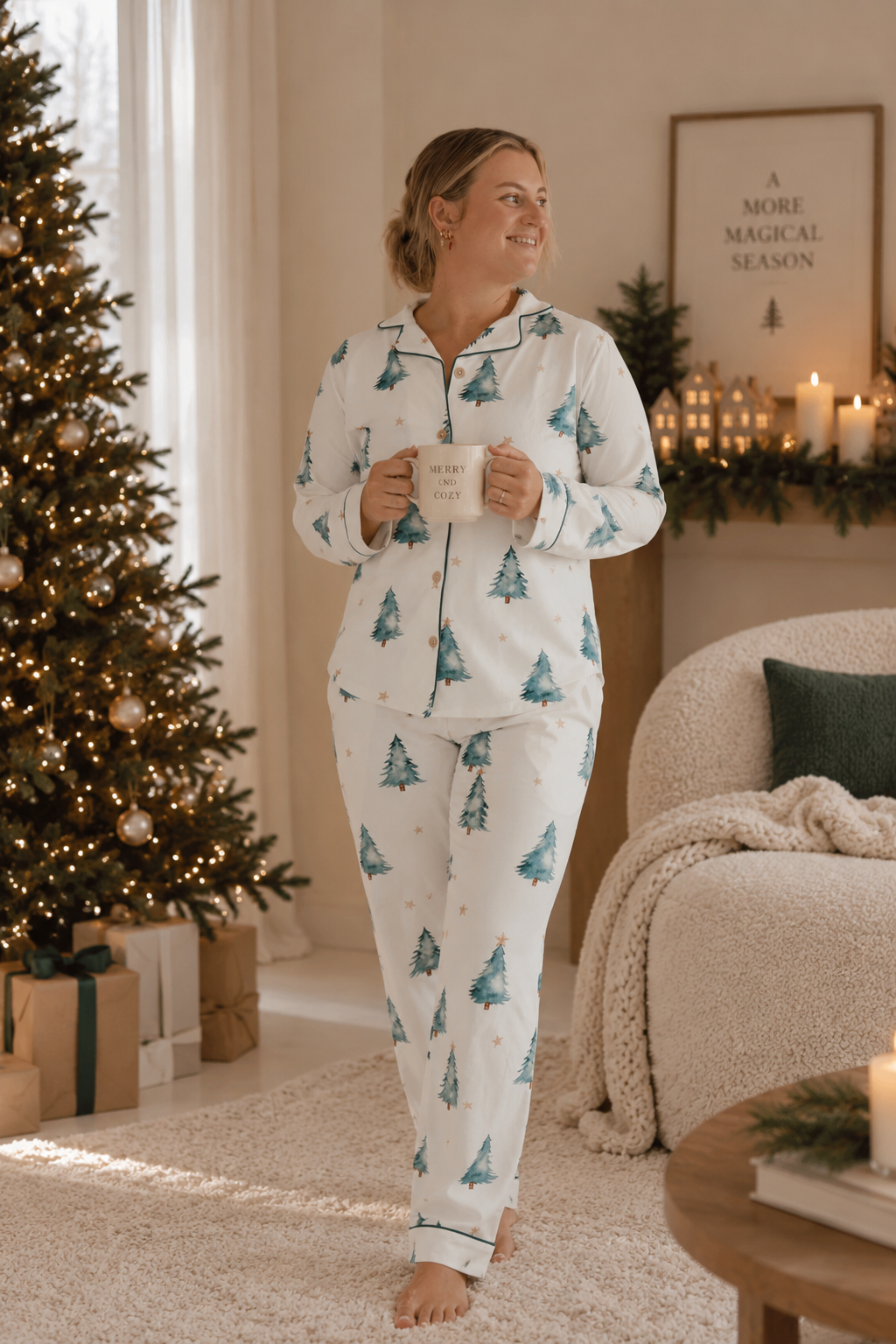Ladies Christmas PJS - Forest Nights