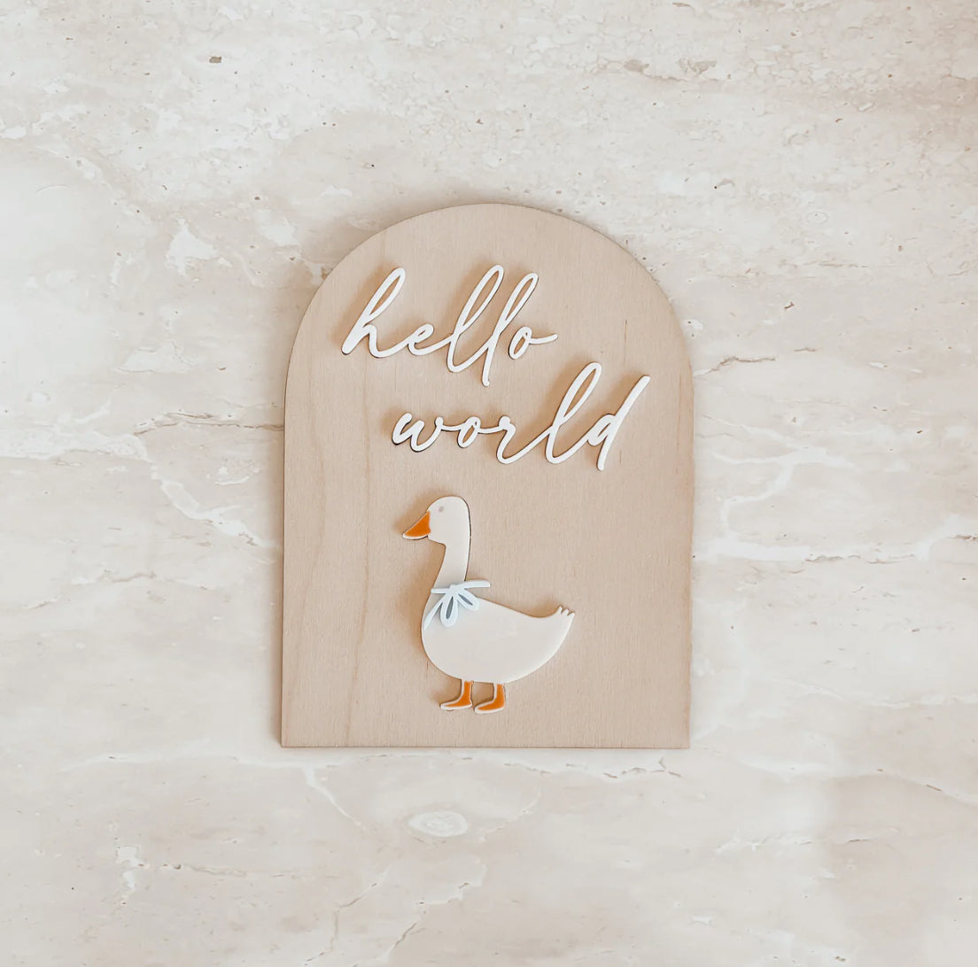 Hello World' Goose Plaque