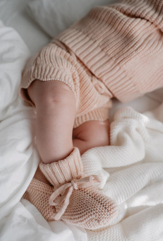 Mini Knit Booties - Pink Lemonade