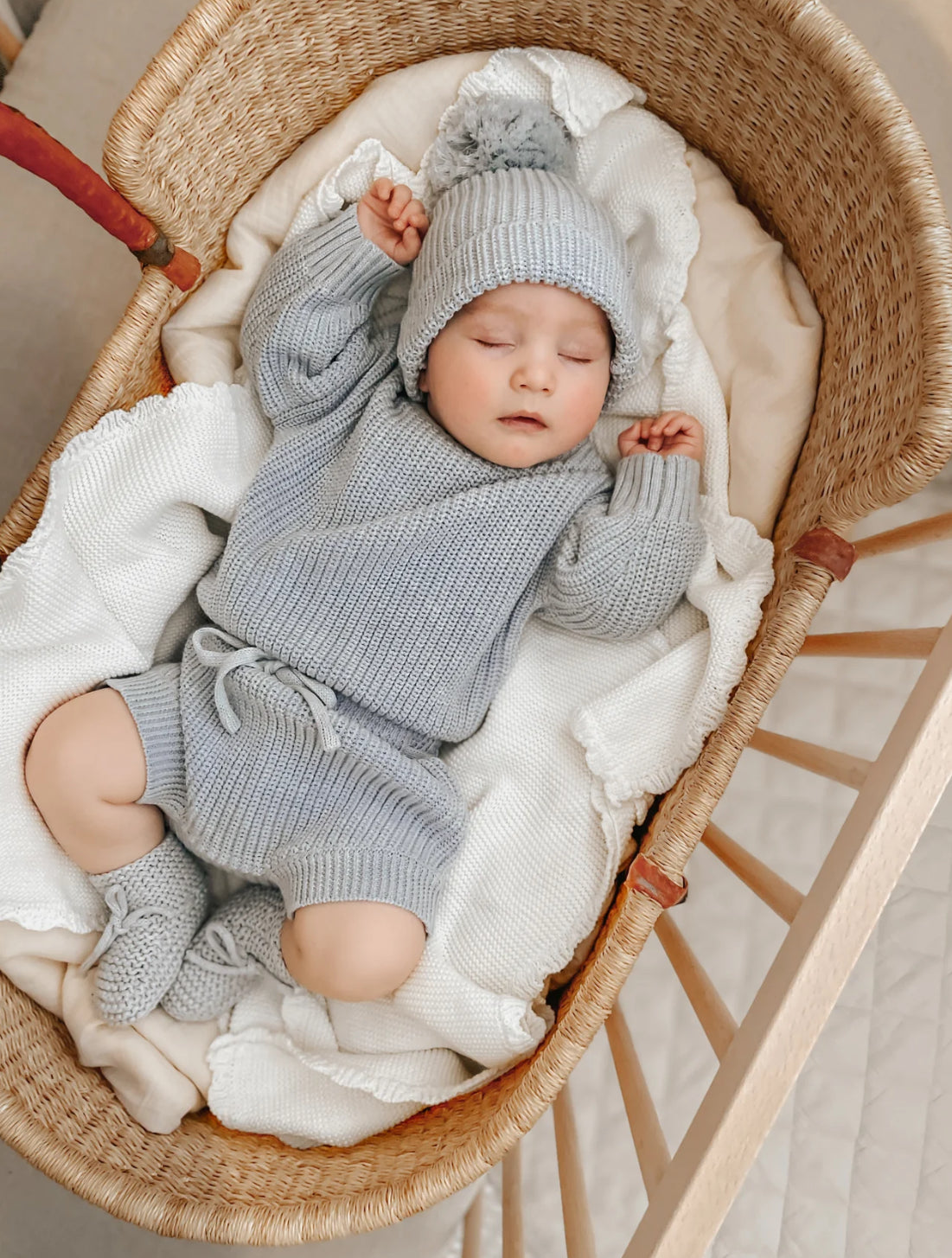 Mini Knit Beanie - Powder Blue