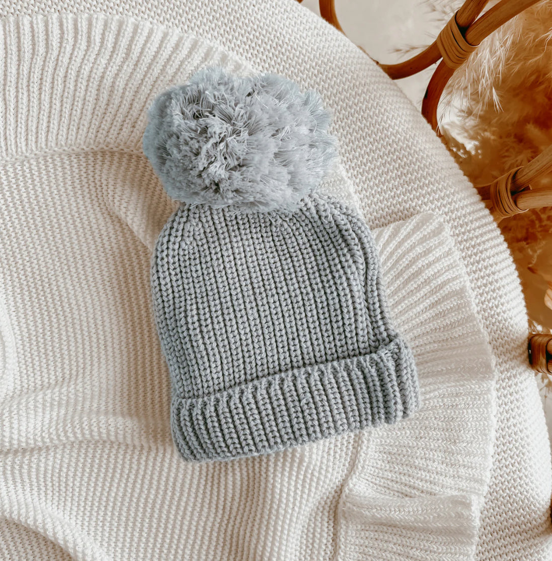 Mini Knit Beanie - Powder Blue