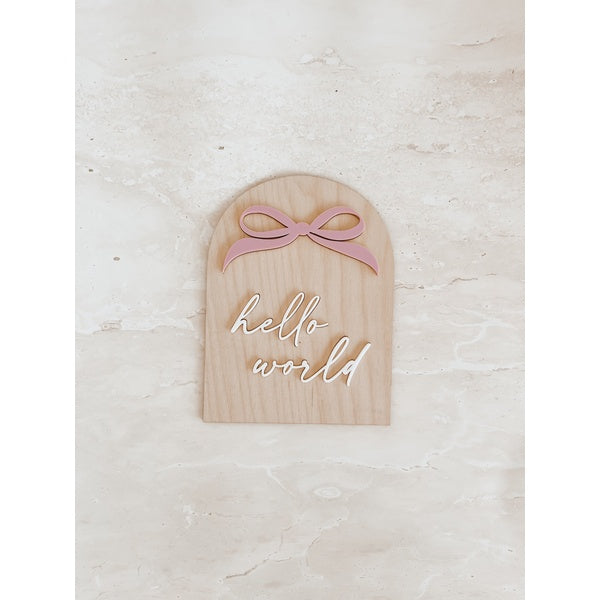 Hello World' Bow Plaque