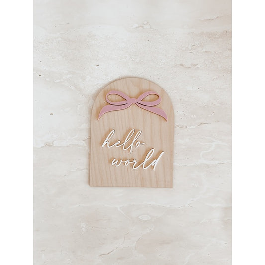 Hello World' Bow Plaque