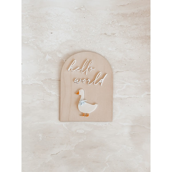 Hello World' Goose Plaque