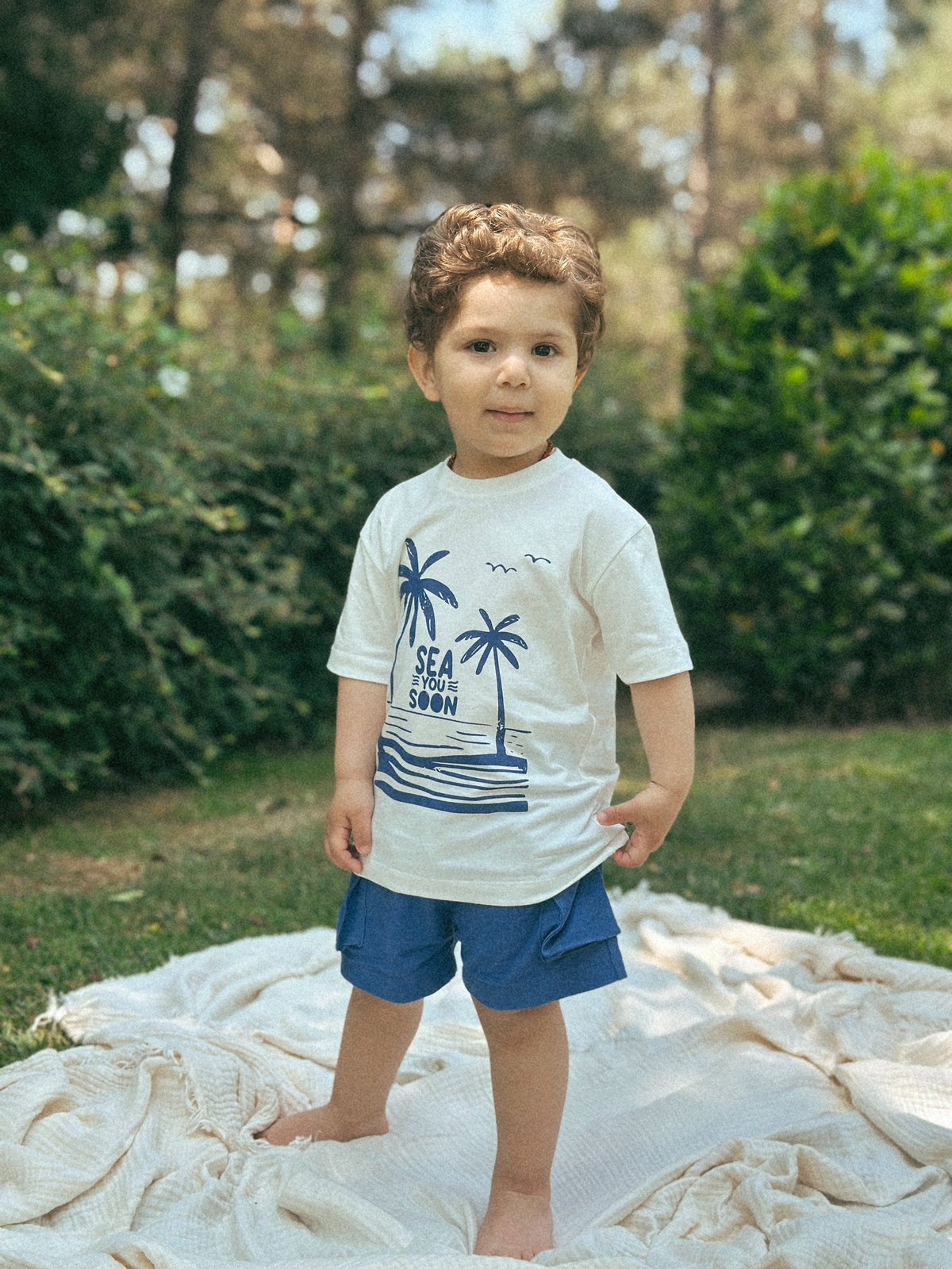 Cargo Shorts Printed T-shirt Set