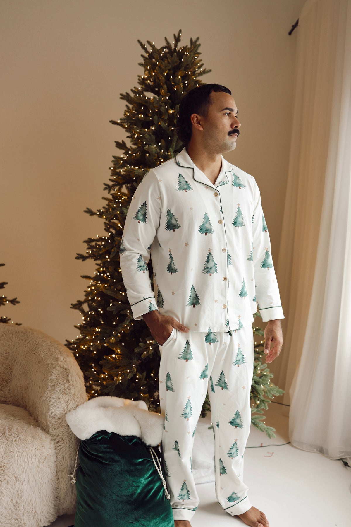 Men's Christmas PJS - Forest Nights