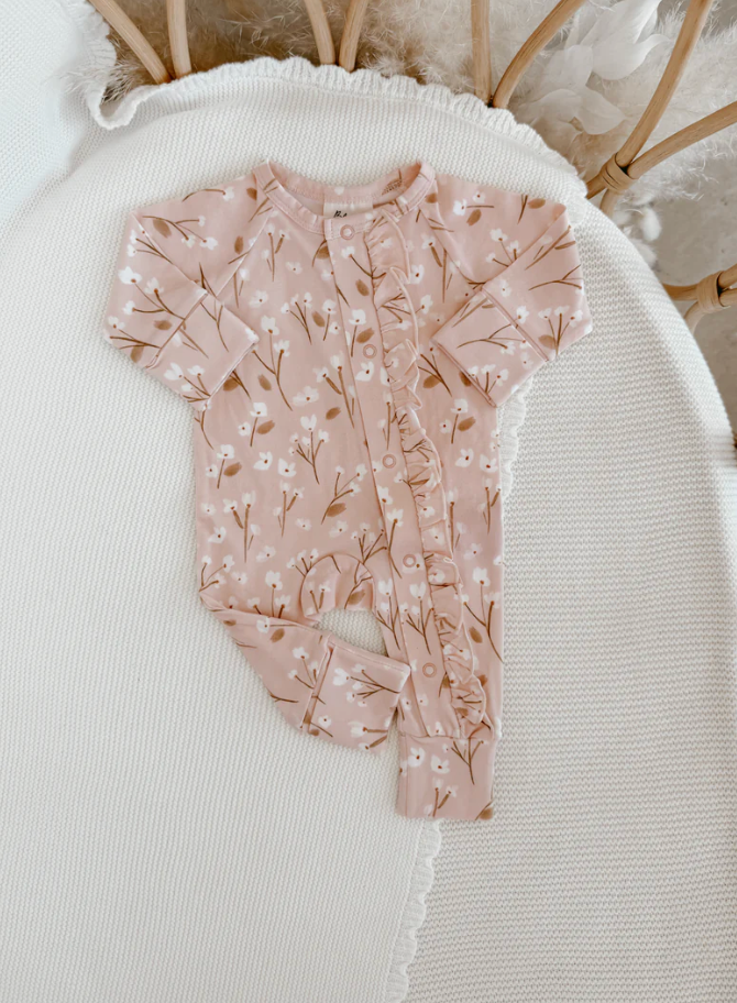 Cotton Growsuit - Blushing Blooms